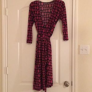 Wrap Dress Black and Pink